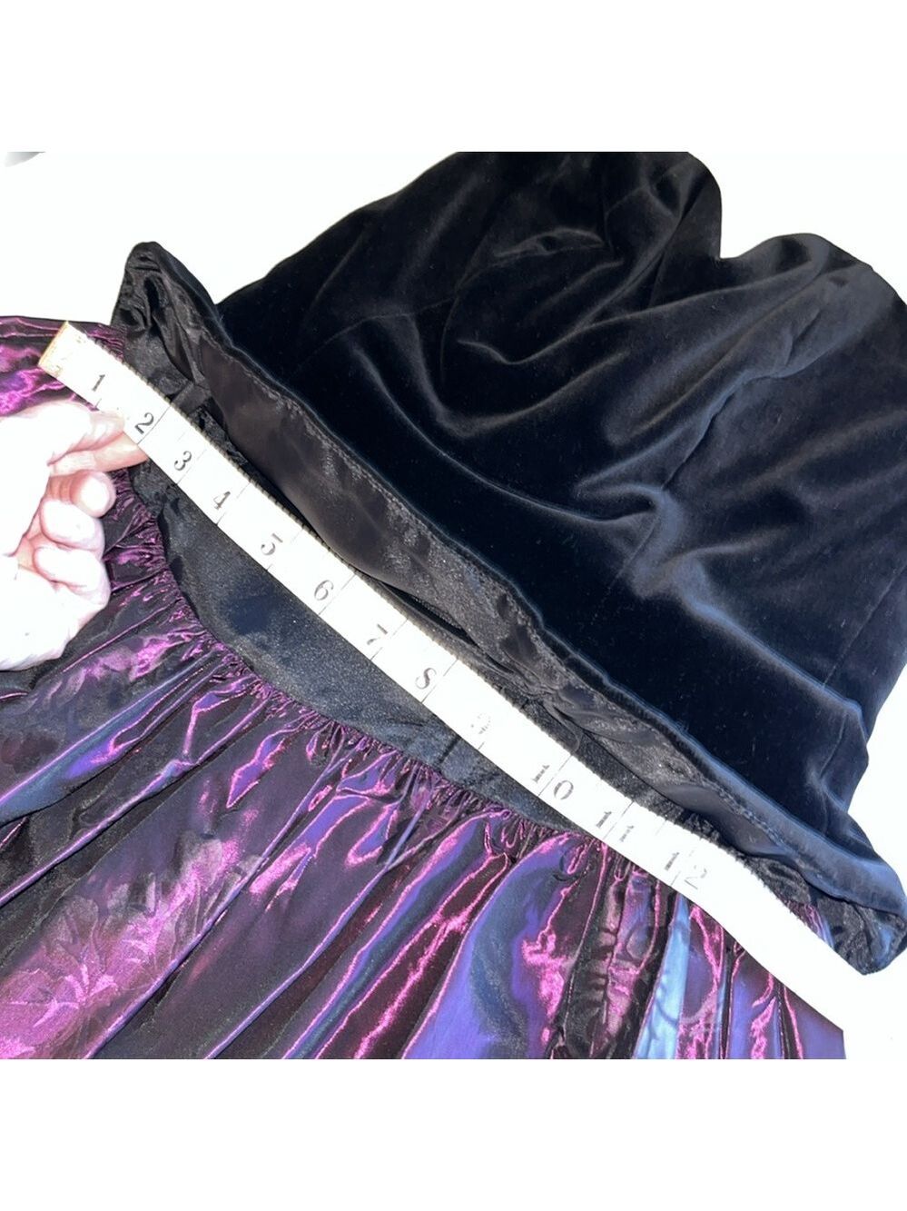 Laura Ashley Vintage 80s Velvet Strapless Gown - Picture 11 of 12
